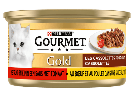 Gourmet Gold Cassolettes cat food beef/chicken