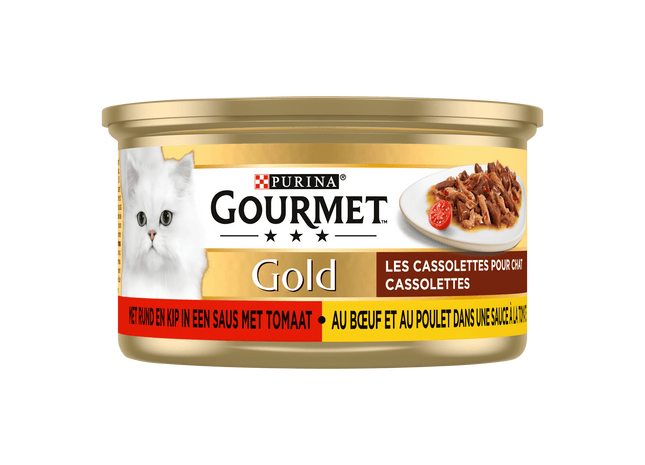 Gourmet Gold Cassolettes Katzenfutter Rind/Huhn