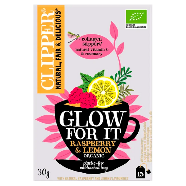 Clipper Glow for it raspberry & lemon