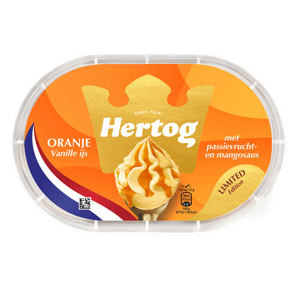 Hertog Oranje Vanilleeis Passionsfrucht-Mango