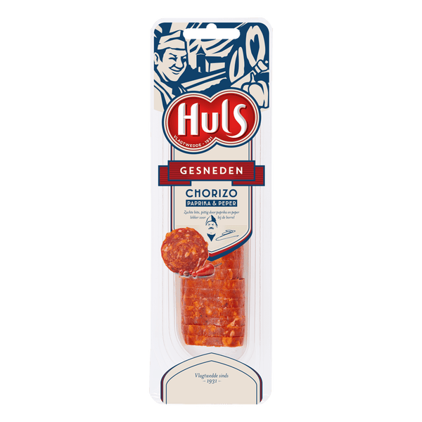 Huls geschnittene Chorizo
