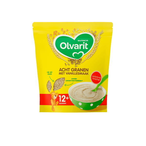 Olvarit 12+mnd Pap Acht Granen Vanille