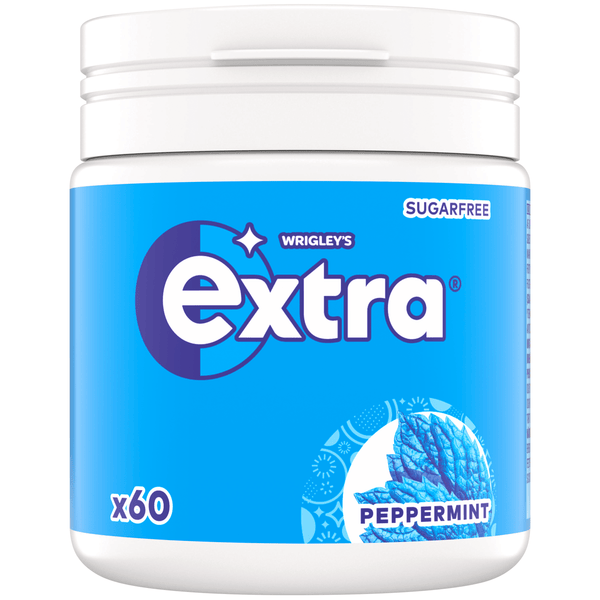 Extra Peppermint sugar-free chewing gum tub