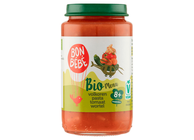 Bonbebe Bio M0811 volkoren pasta tomaat wortel