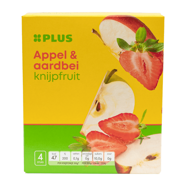 Squeeze fruit apple & strawberry 4x90gr