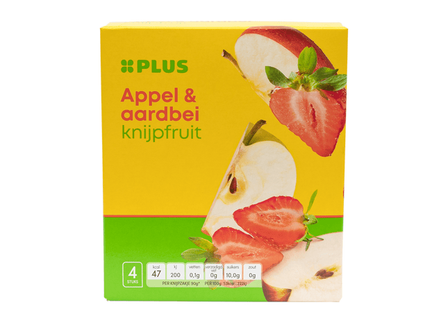 Knijpfruit appel & aardbei 4x90gr