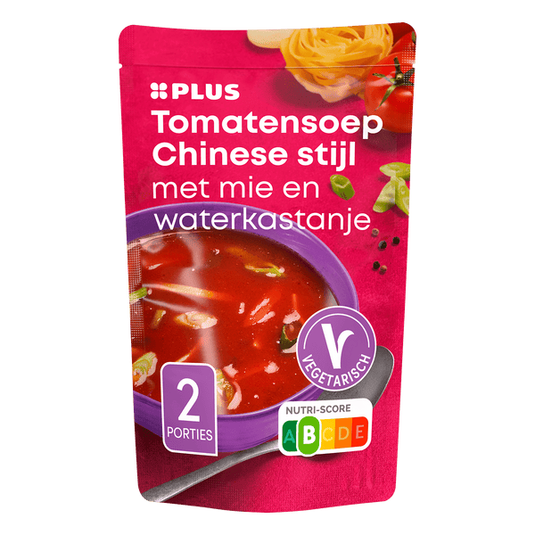 Soep in Zak Chinese tomatensoep