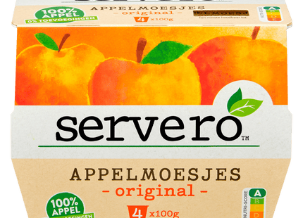 Servero 100% Applesauce 4x100gr