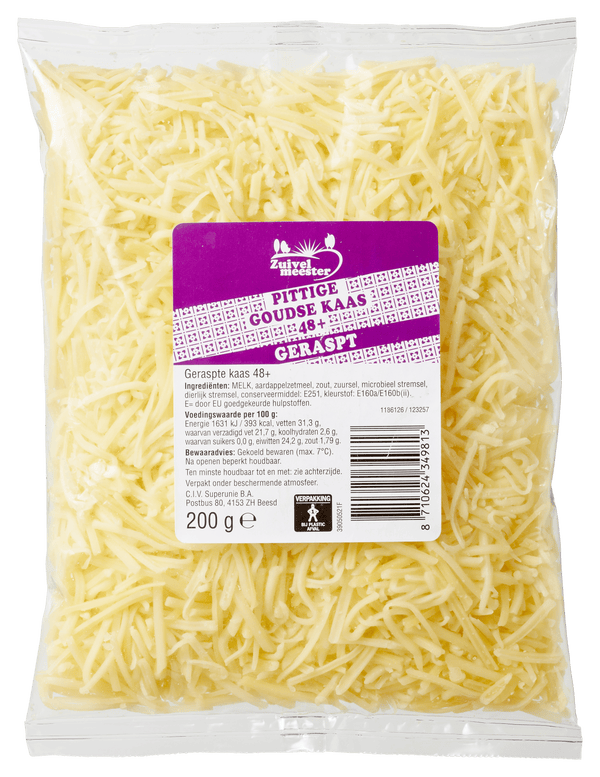 Dairy Master Spicy 48+ Grated Cheese