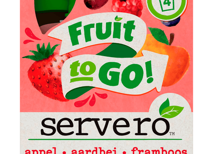 Servero 100% Fruit to go aardbei 4x90gr