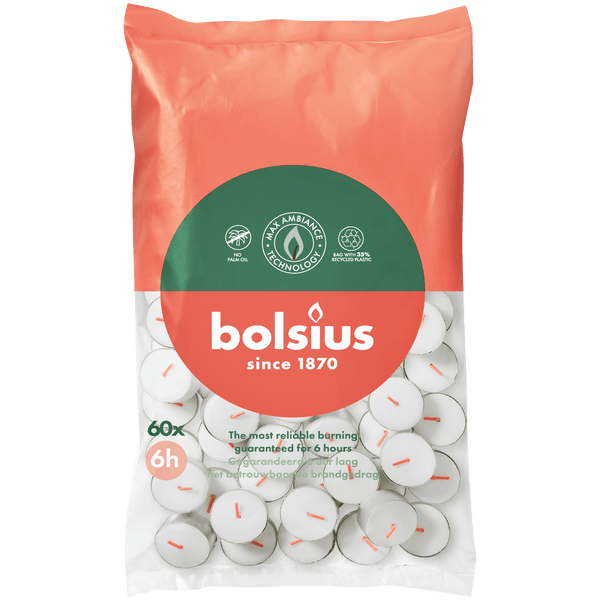 Bolsius Theelicht 6-uur zak 60