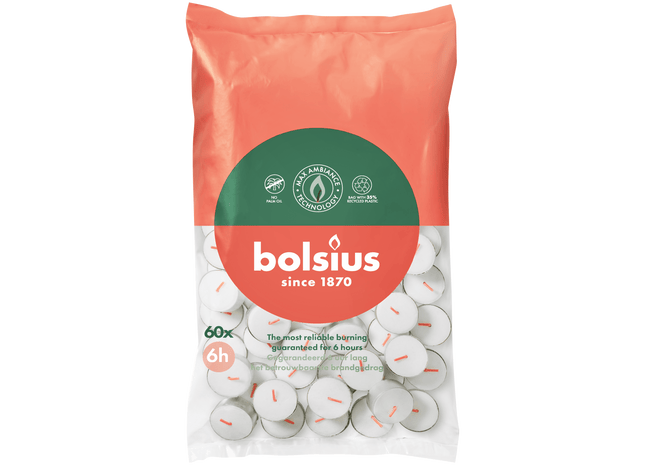 Bolsius Theelicht 6-uur zak 60