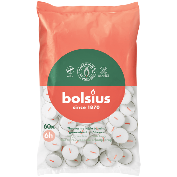 Bolsius Theelicht 6-uur zak 60