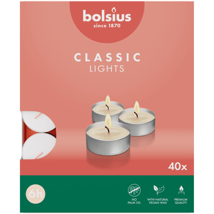 Bolsius Theelichten 6-uur doos 40 Wit