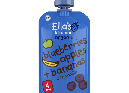 Ella's Kitchen 4+ Blueberries, Apples, Banana vanilla