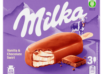 Milka Vanilla & chocolate swirl ijs