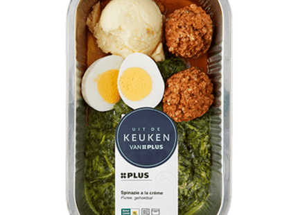 Uit de keuken van  Spinazie puree gehaktbal  Dutchshopper