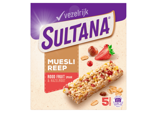 Verkade Sultana mueslireep rood fruit