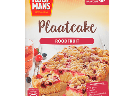 Koopmans Plaatcake roodfruit bakmix