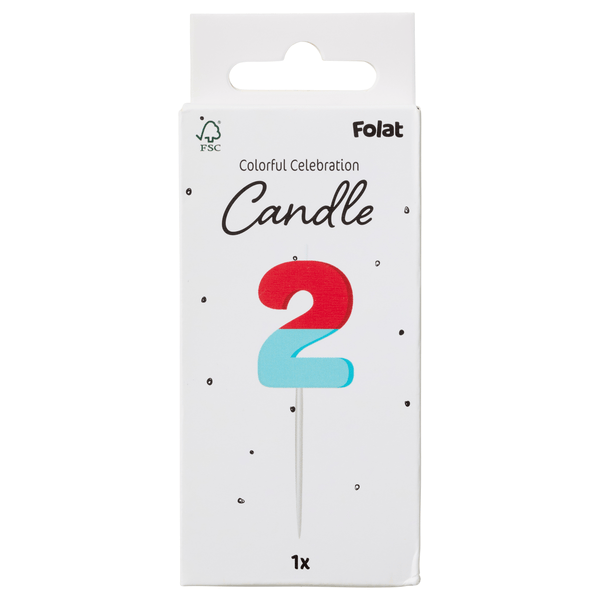Folat Candle - Stripetastic - Number 2