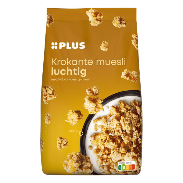 Luchtige krokante muesli graan gepoft