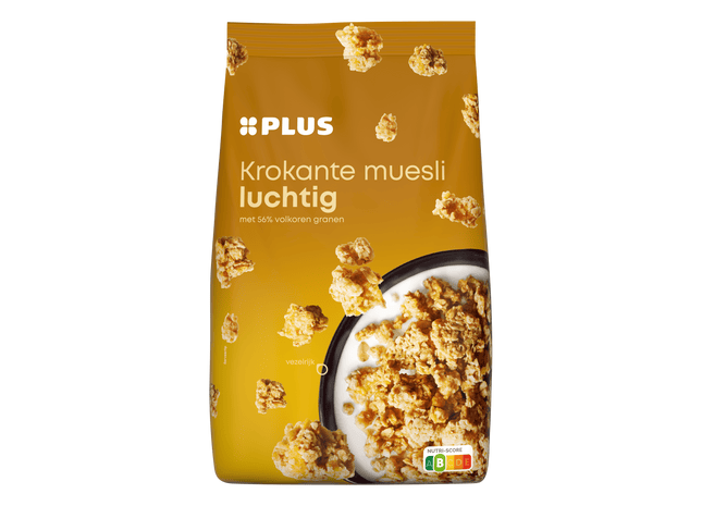 Luchtige krokante muesli graan gepoft