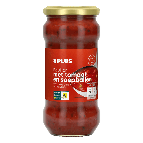 Brühe mit Tomate und Suppenklößchen