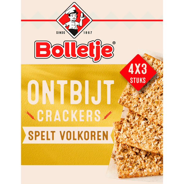 Bolletje Ontbijtcrackers spelt volkoren