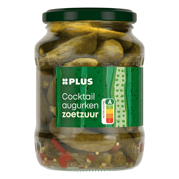 Sweet and sour cocktail gherkins
