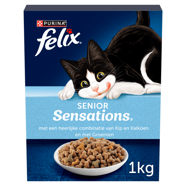 Felix Sensations Katzenfutter für ältere Katzen mit Huhn