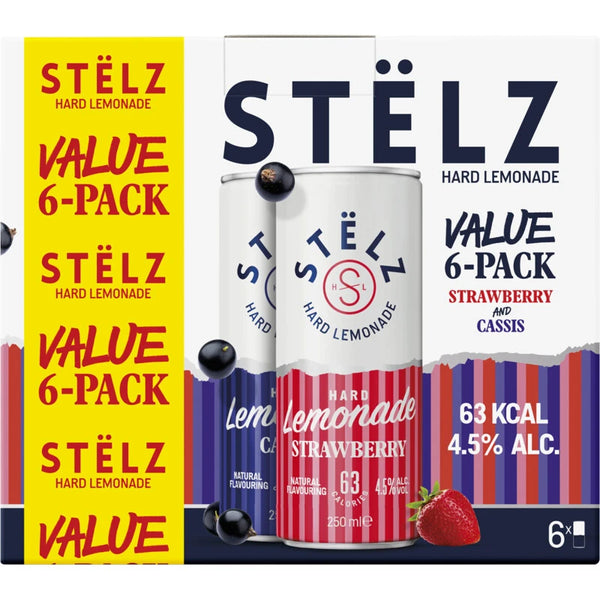 Stëlz Hard Lemonade Erdbeere Cassis 6er-Pack