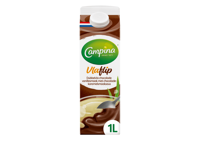 Campina Vlaflip dubbel vanille-choco-karamel