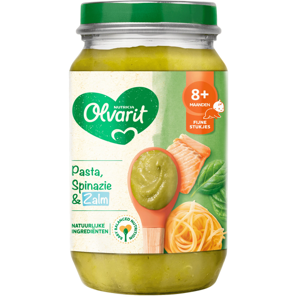 Olvarit 8M18 Pasta Spinazie Zalm