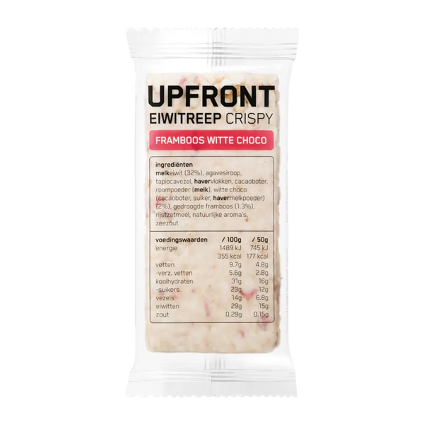 Upfront Eiwit crisp witte chocolade framboos