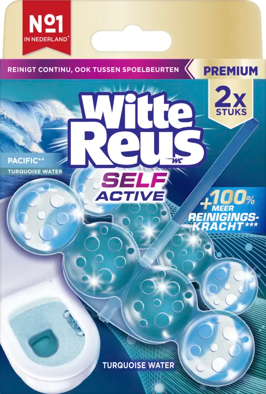 Witte Reus Toiletblok turquoise actief pacific