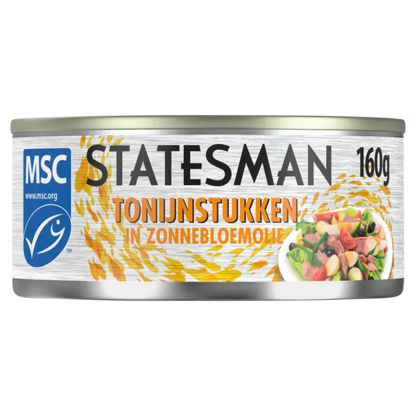 Statesman Tonijn stukken in zonnebloemolie