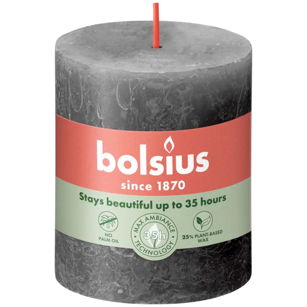 Bolsius Rustieke kaars antraciet 8cm