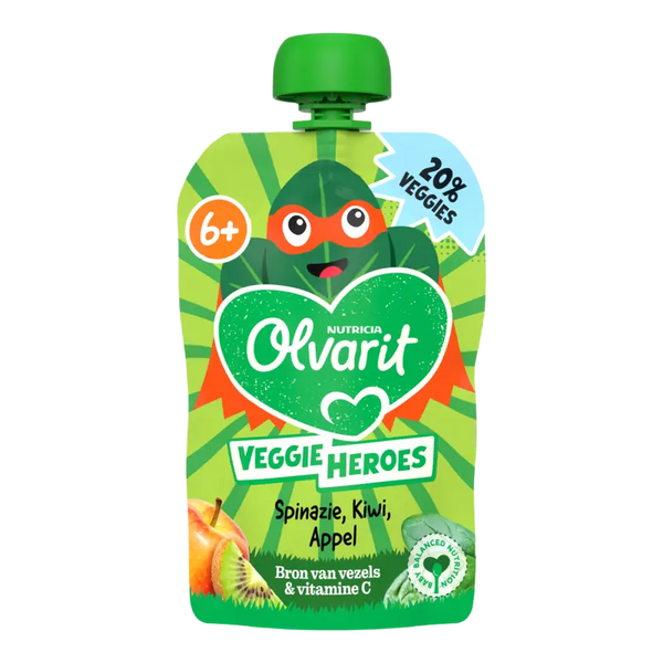 Olvarit Veggie heroes spinach, kiwi, appel 6m+