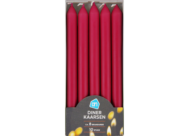 Dinerkaarsen rood 8 uur