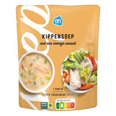 Chicken soup in a bag
