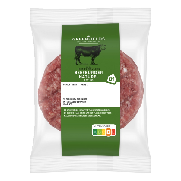 Greenfields natural beef burger 2 pieces