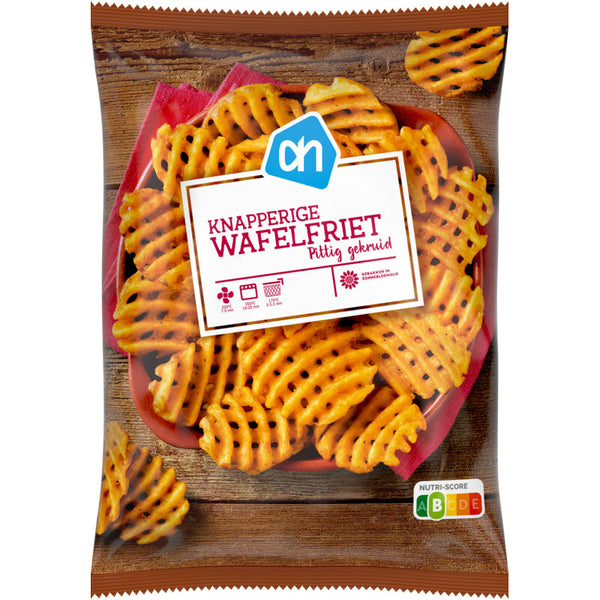 Knapperige wafelfriet pittig gekruid