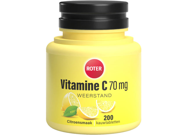 Roter Vitamin C 70 mg Kautabletten Zitrone