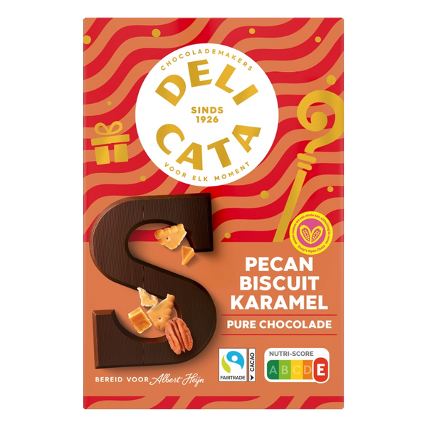 Delicata Chocolate letter pecan biscuit caramel