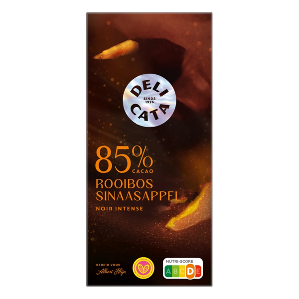 Delicata Tafel 85% Kakao Rooibos Orange