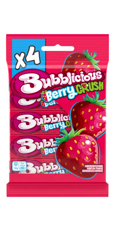Bubblicious Strawberry splash kauwgom 4-pack