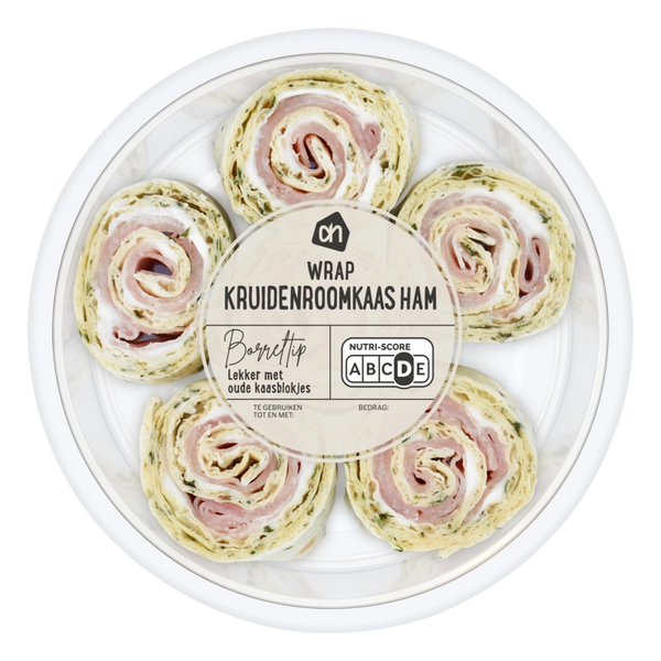 Tapas wrap herb cream cheese ham