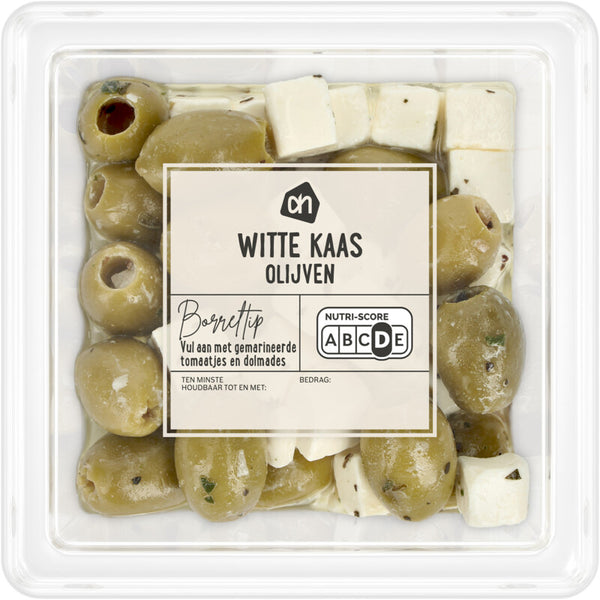 Witte kaas olijven