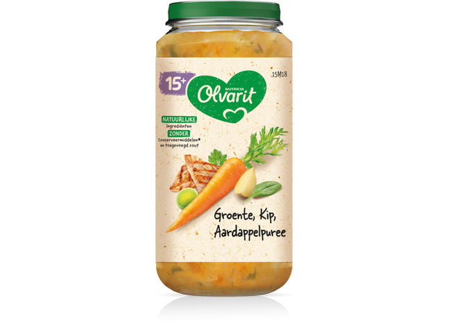 Olvarit Groente kip aardappelpuree 15m+