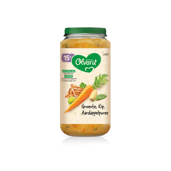 Olvarit Groente kip aardappelpuree 15m+